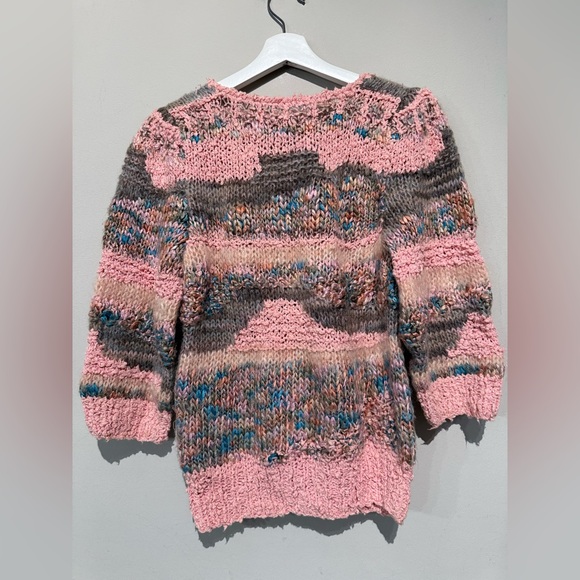 Vintage FINE FEATHERS Knitted By Hand  Wool Blend Women M Multicolor Bohemian - Picture 8 of 13